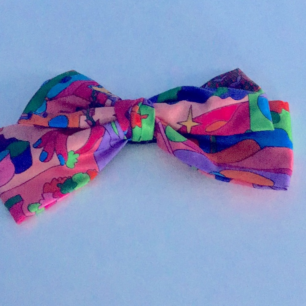 Kaleidos multi color hair bow silk Fresh Fantasy